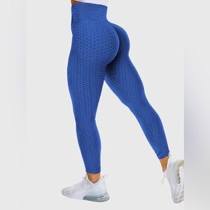 Anti Cellulite Butt Lifting Leggings - Blue Small